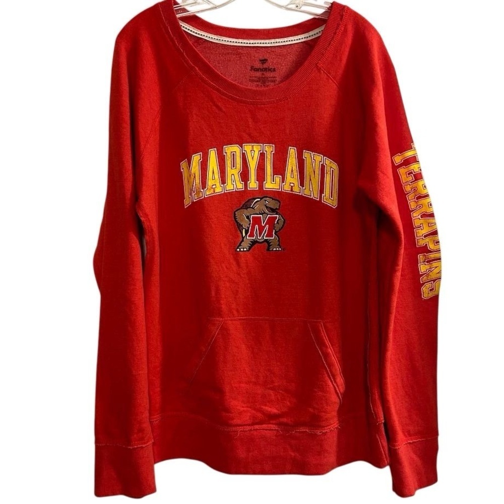 Maryland Terrapins Fanatics Women’s XL Red Pullover‎ Sweatshirt